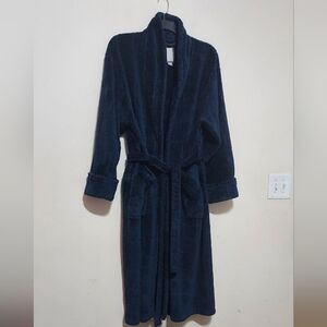 Daniel Buchler Navy Blue Plush Bathrobe Sz-M/L